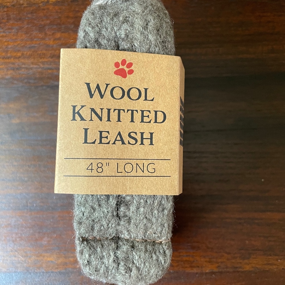 NWT Dog Leash Gray (48") Wool Knitted 4 Foot Primitives By Kathy